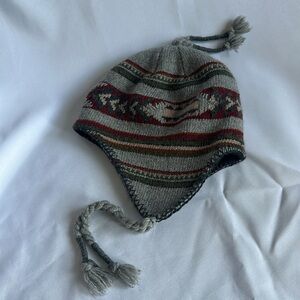 Dorfman Pacific Co. DPC Grey Red Green Tan Wool Blend Knit Hat Beanie OS